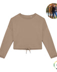 Personnalise ton Sweat-shirt à col rond oversize crop femme brodé