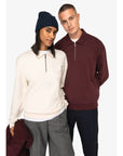 Personnalise ton Sweat-shirt quart zip col polo à épaules tombantes unisexe brodé