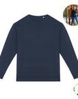 Personnalise ton Sweat-shirt à col rond à épaules tombantes French Terry unisexe brodé