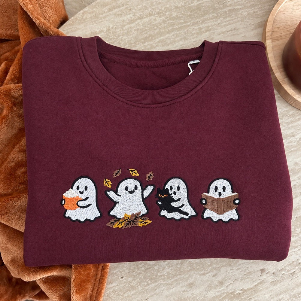 Sweat brodé « Petits fantômes » d’Halloween