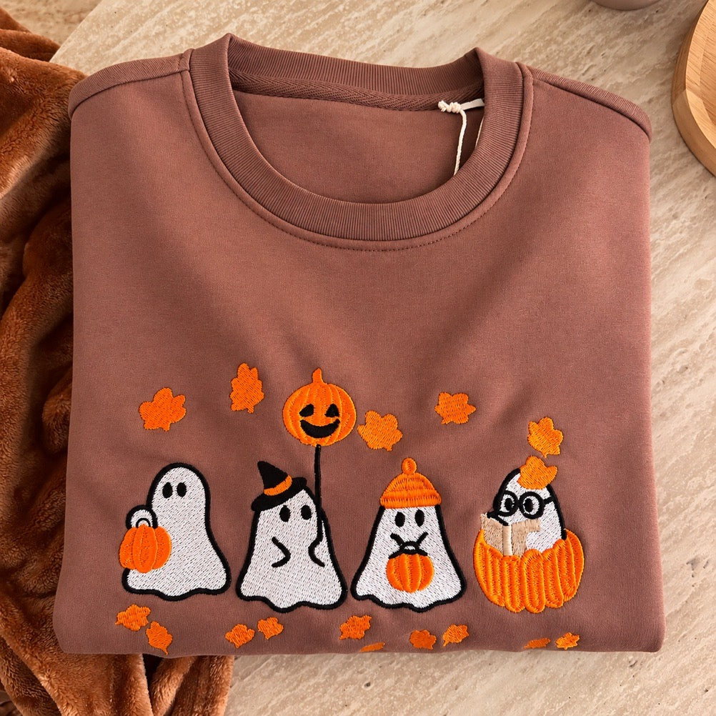 Sweat brodé « Les 4 petits fantômes » d’Halloween