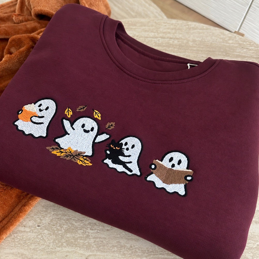 Sweat brodé « Petits fantômes » d’Halloween
