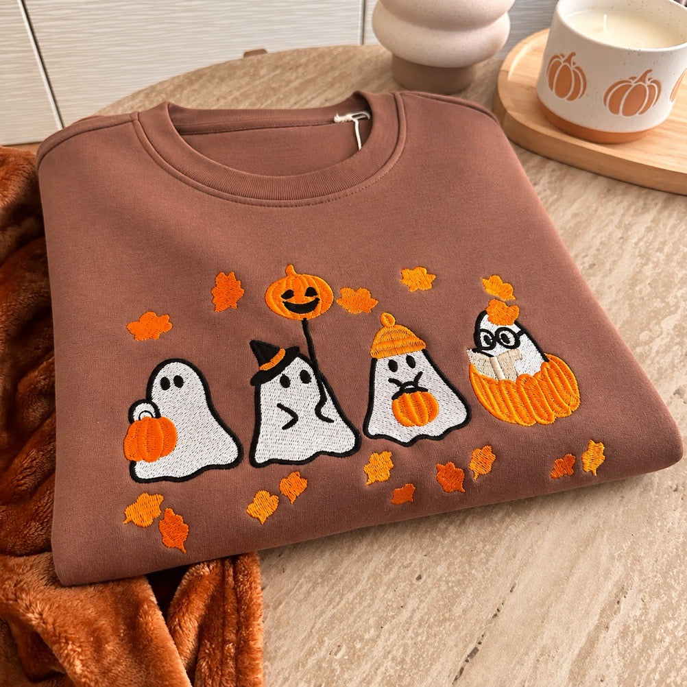Sweat brodé « Les 4 petits fantômes » d’Halloween