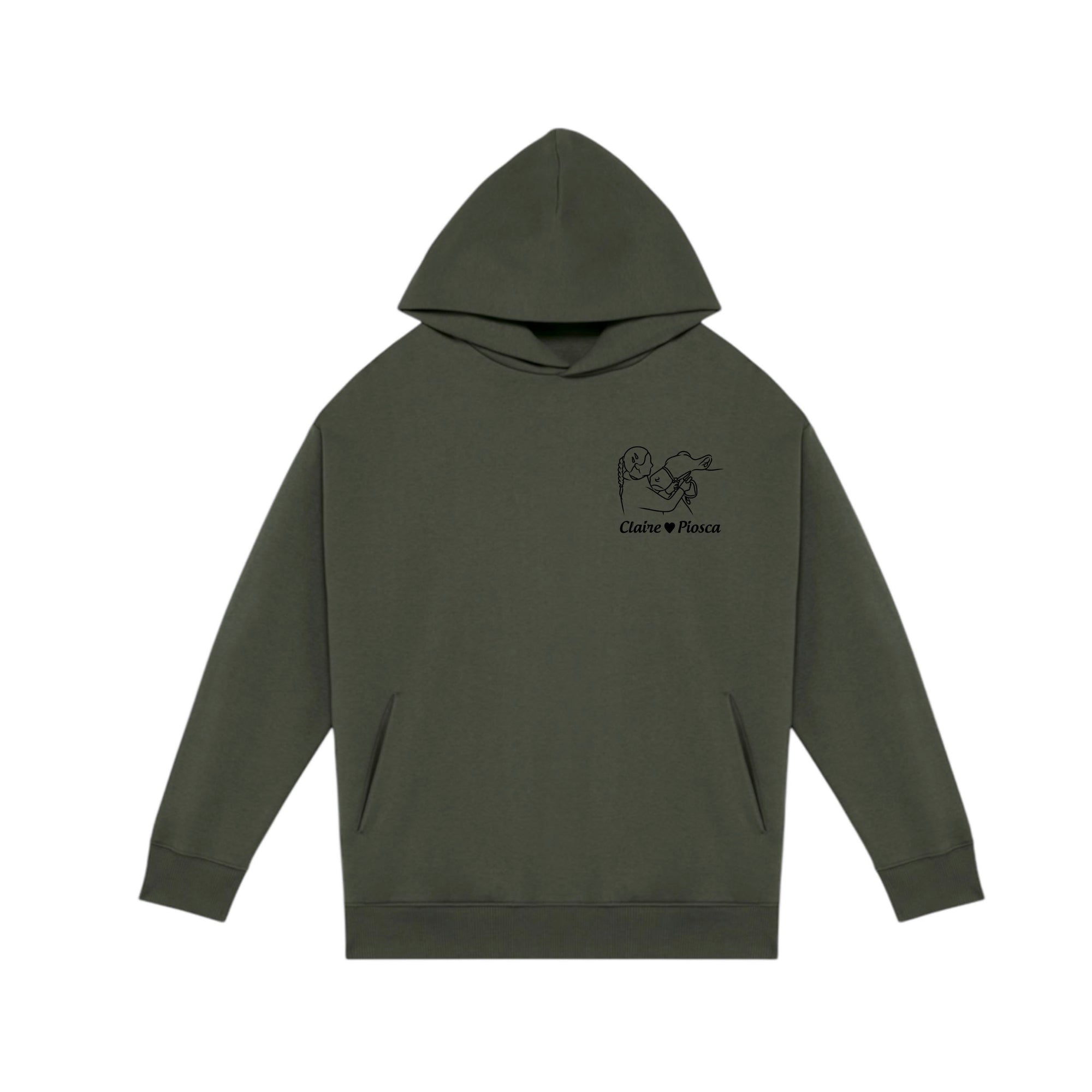 Personnalise ton Sweat-shirt à capuche oversize unisexe brodé