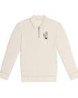 Personnalise ton Sweat-shirt quart zip col polo à épaules tombantes unisexe brodé