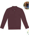 Personnalise ton Sweat-shirt quart zip col polo à épaules tombantes unisexe brodé